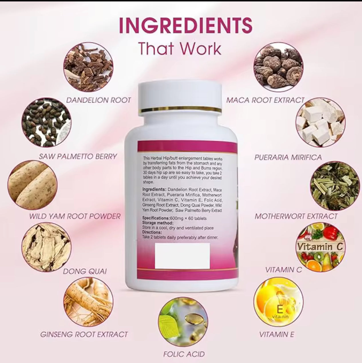 Butt enlargement tablet